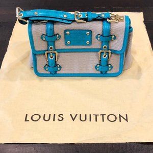 Louis Vuitton Limited Edition Trianon Canvas Turquoise Ostrich Sac Express PM Ba